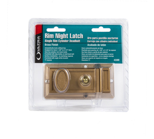 Ultra Hardware 43300 Rim Cilindro Deadbolt Noche Latch Laton