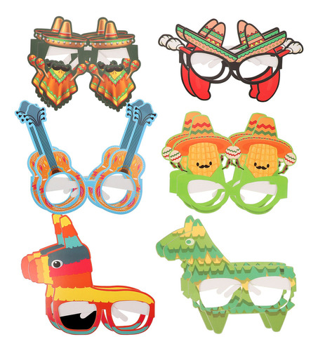 Gafas De Papel Mexicanas Fiesta Party Supplies Studio, 12 Un
