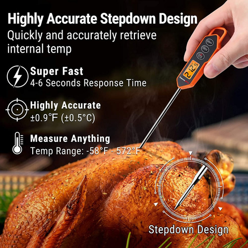 Imagen 4 de 6 de Termometro Digital Cocina Thermopro Liquidos Pinchacarne