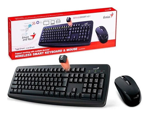 Imagen 2 de 6 de Teclado Y Mouse Inalambrico Genius Smart Km8100 Negro