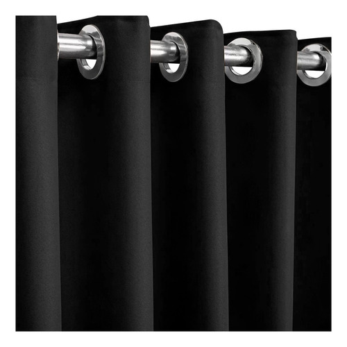 Cortina Blackout Tecido 2,00 X 2,50 - 1 Folha Cor Preto