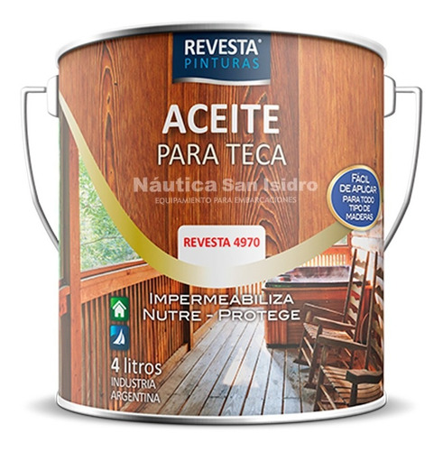 Aceite Para Teca Revesta 4 Lt Náutica Protector P/maderas