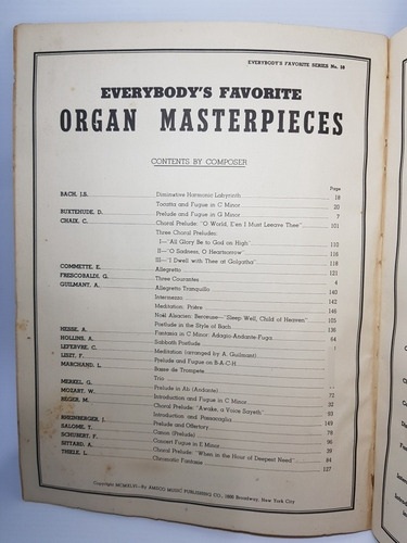 Imagen 4 de 9 de Antiguas Partituras Organ Masterpieces N°59 1936 Mag 56592