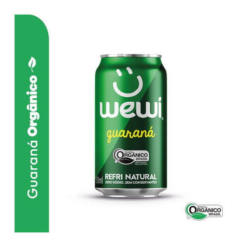 Wewi refrigerante orgânico sabor guaraná 350ml