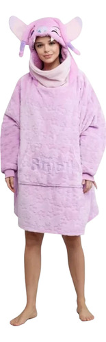 Bata De Dormir Wabi Capuch Mujer Disney Stitch Angel 1160878