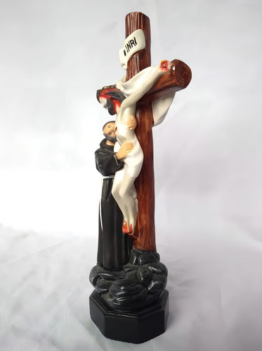 Imagem São Francisco De Assis Abraçando Cristo Abraco Jesus Cor Pintura A Mão