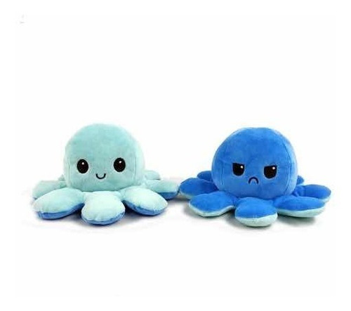 Peluche Pulpo Reversible Doble Cara Feliz Y Enojado Suave