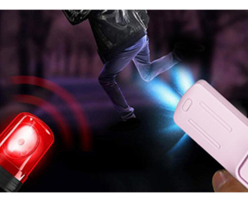 Llavero Con Alarma Personal, 130 Db, Recargable, Con Negro