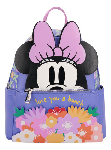 Mochila Backpack Cierre Minnie Mouse Minnie Mb13 Lila