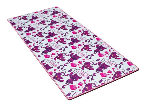 Mousepad Hyrax 900x400 Bordas Costuradas Ilustrado Branco