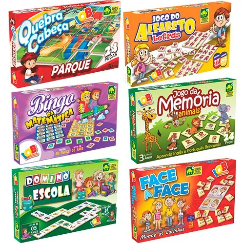 Kit Com 10 Jogos Educativos (jogo Memória, Alfabeto, Dominó
