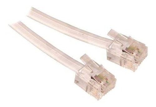 Cable Telefónico + Conectores Rj11 - 2.1mts-sku79224