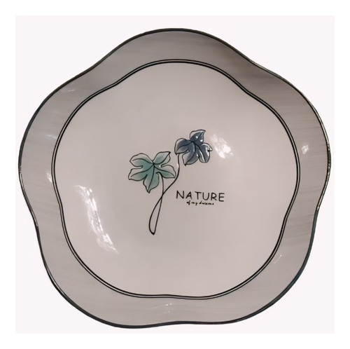 Plato Decorativo De Flor Cerámica Elegante 20cm 1 Pieza