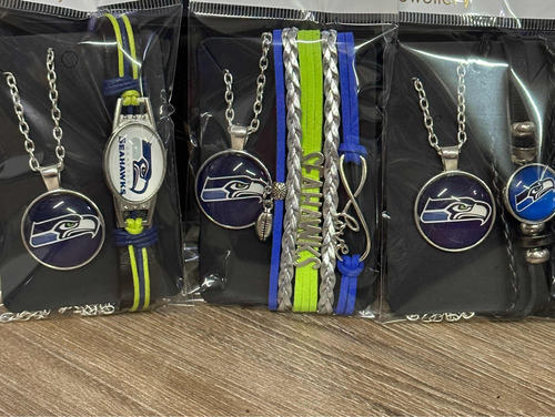 Conjunto Collar Y Pulsera Nfl  Seattle Seahawks Halcones