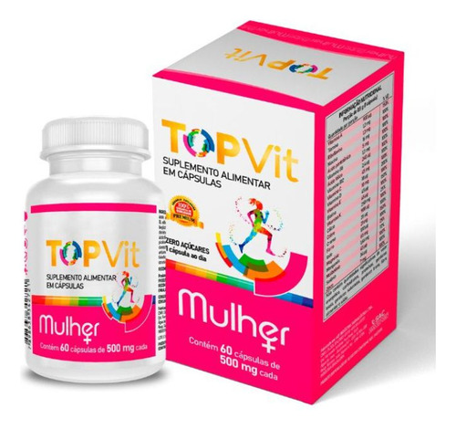 Vitamina E Minerais Topvit Mulher 23 Nutrientes 60 Cápsulas