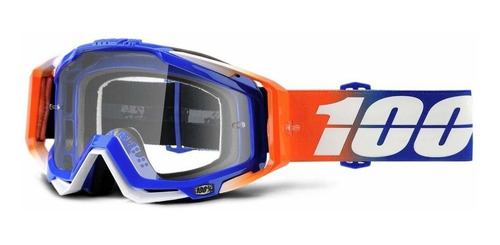 Antiparras 100% Racecraft Roxburry Naranja Azul Transparente