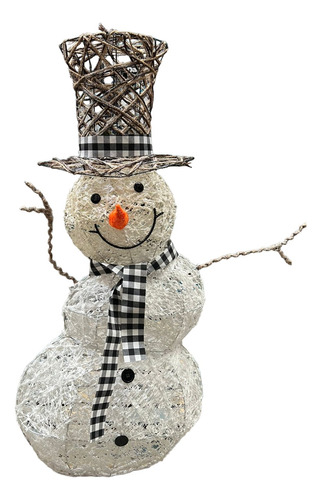 Muñeco Decorativo De Navidad Con Luz Calida Snowman 3d 