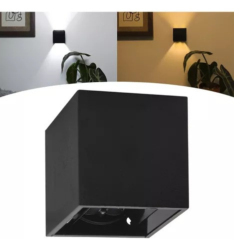 Mini Arandela Preta Branca 3w Interna Externa 2 Friso C/ Led Cor Preto 110V/220V