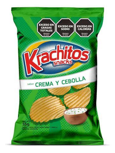 Papas Fritas Krachitos Crema Y Cebolla X 55 Grs.