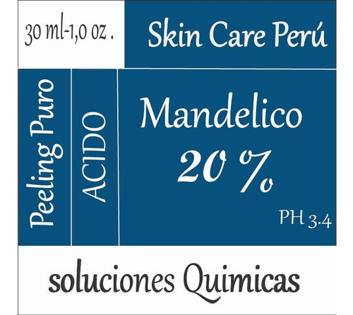 Peeling Mandelico 20% ( Acne,espinillas,renueva,despigmenta)