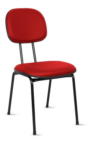 Cadeira de escritório Loja PegaPega Secretária em base palito fixa  vermelha com estofado de tecido