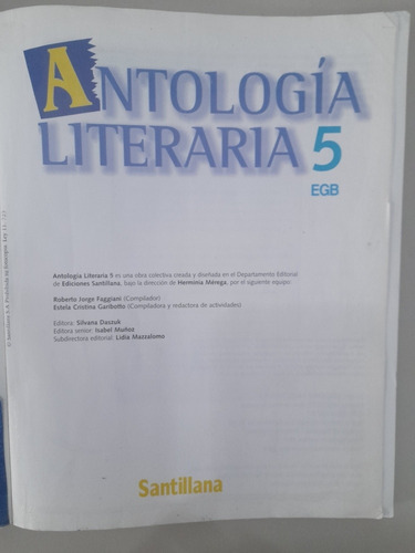 Antología Literaria 5 Egb Santillana (12c)