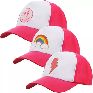 Cuffbow Juego 3 Gorras Béisbol Preppy Rosa Gorra Béisbol Con