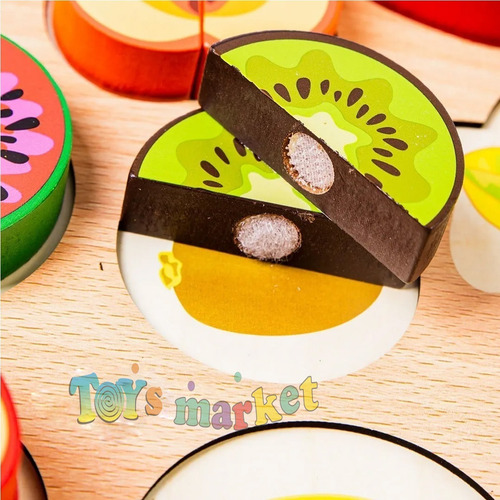 Frutas De Madera Imantadas Para Cortar Montessori Didáctico