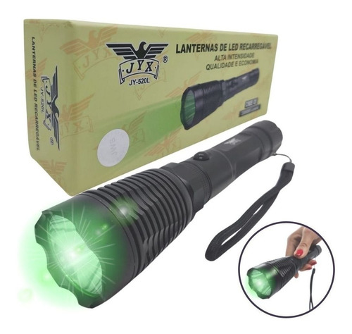 Lanterna De Mão Profissional Recarregável Led Verde Cree Q5