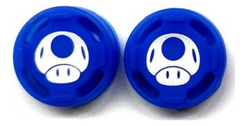 Grip Gomas Para Analogos Joy Con N. Switch Diseño Hongo Azul