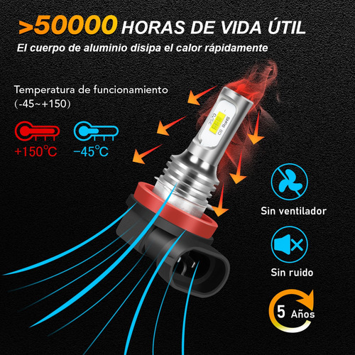 Kit De Focos Led Para Renault Captur 2018 2019 9003/h4 H11