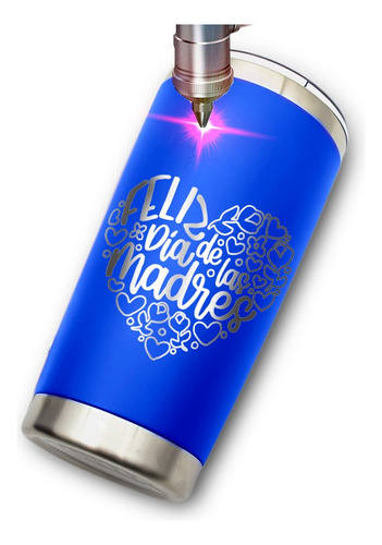 Termo Yite Azul 500 Ml Diseño 10 De Mayo Corazón De Mamá