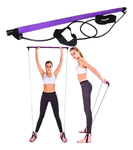 Barra Pilates Fitness Con Banda Elástica Resistencia