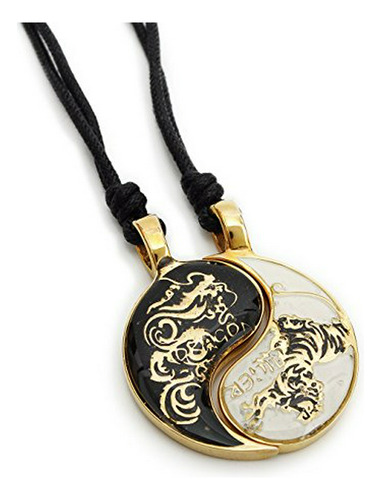 Collar Amistad Dragón Tigre Yin Yang Artesanal