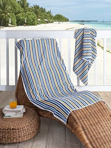 Toalla Rayas Arconiz Multicolor Premium, 100% Algodón Turco