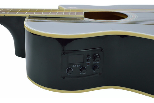 Guitarra Electroacústica Deviser L-706 Negra Con Funda De Calidad
