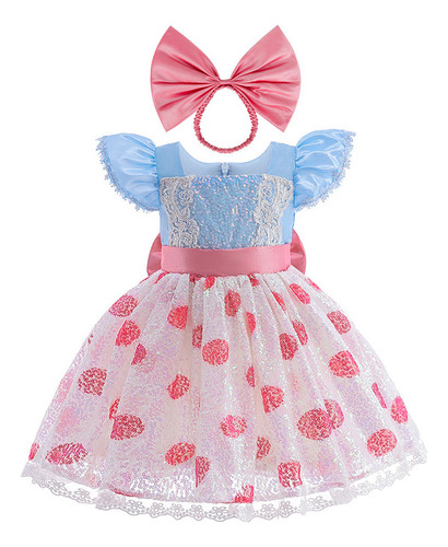 1 Pastora Princesa Cosplay Niños Polka Dot Patchwork