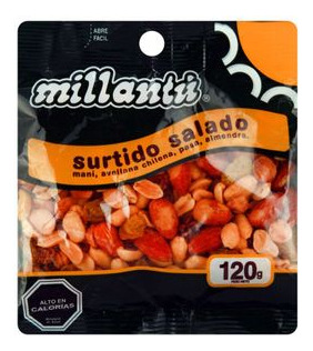 Mix Millantú Maní Salado Pasas Avellanas Y Almendras 120 G