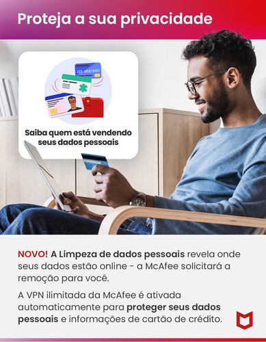 Mcafee Antivirus 1 Ano Proteção Total Pc Mac Tablet 5 Dispos