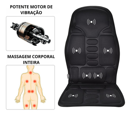 Assento Massageador Eletrico Costas Carro Sofa Cadeira