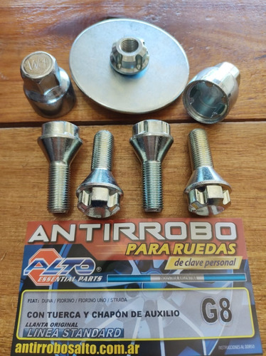 Kit Bulón Antirrobo Fiat Fiorino (uno) Con Tuerca Auxilio