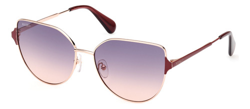 Lentes De Sol Azul Degradados Max & Co Mo008233w Color Dorado Varilla Dorado Armazón Dorado