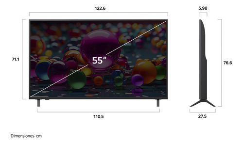 Pantalla 55 Pulgadas LG Uhd Ai Ua75 4k Smart Tv 2025