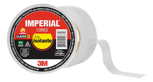 Fita Isol 3m Imperial 18x10 Branca - Kit C/10 Unidades