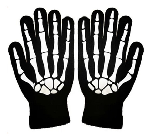 Guantes Esqueleto Huesos Halloween Cotillón Activarte