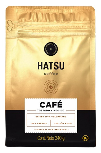 Cafe Hatsu En Grano Molido Colombiano 100% Arabica 340g