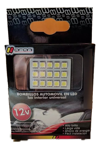 Luz Led Interior Carro Universal  Blanca Alta Potencia 12v