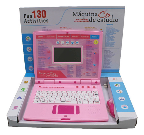 Computador Didactico Juguete 130 Funciones Niña Rosado