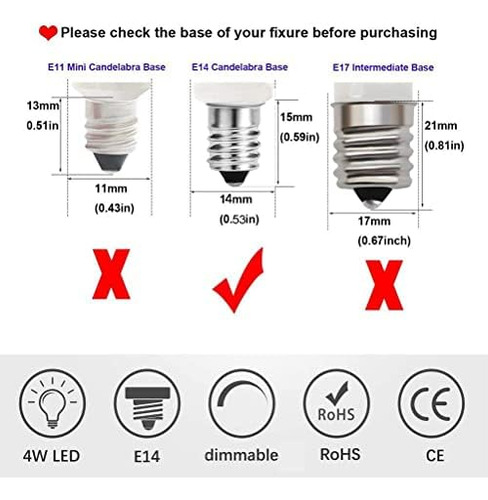 E14 Led Light Bulb Dimmable, E14 European Screw Base Le...
