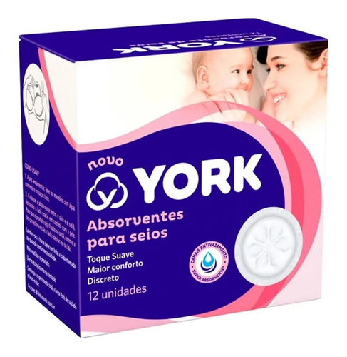 Absorvente Para Seios Toque Suave Discreto York 12 Unidades